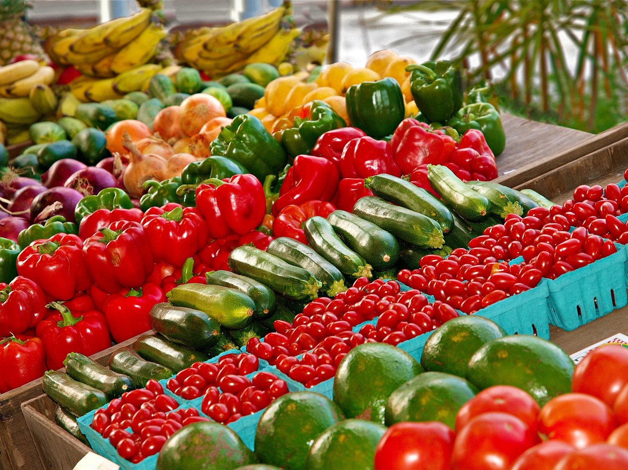 Assorted vegetables at a market